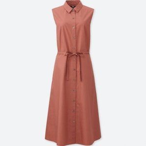 Uniqlo Sleeveless A-Line Poplin Shirt Dress